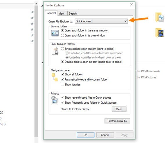 Ouvrir l'explorateur de fichiers