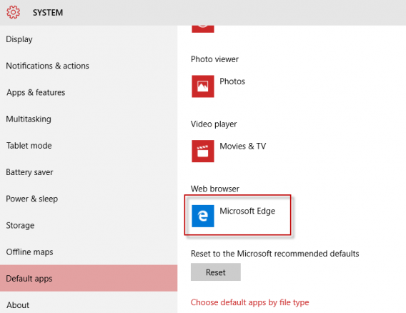 Remplacer Microsoft Edge par son navigateur par défaut