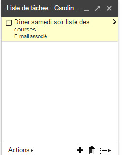 Gmail liste des tâches