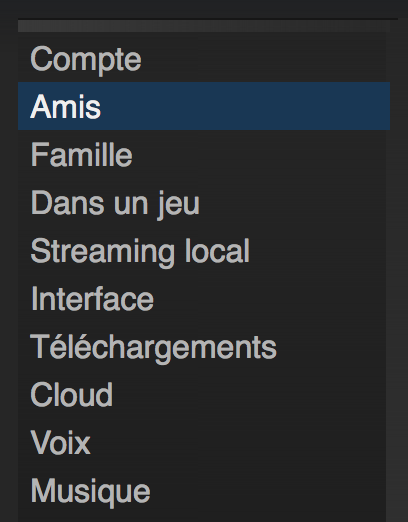 Steam menu parametres amis 