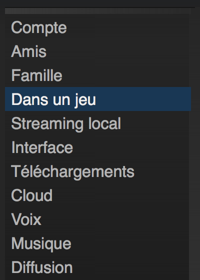 Steam menu parametres 