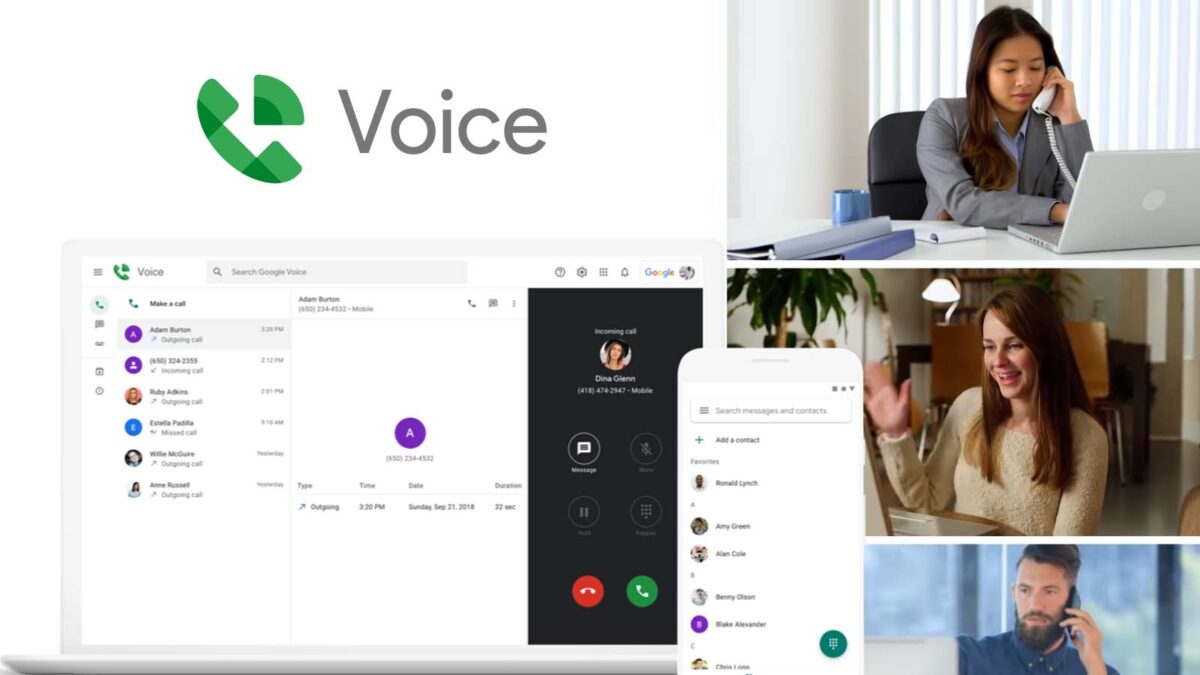 Google Voice llamada con tres personas