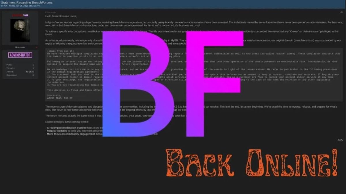 L'un des forums de cybercriminels les plus redoutés d'Internet est revenu de manière illégale
