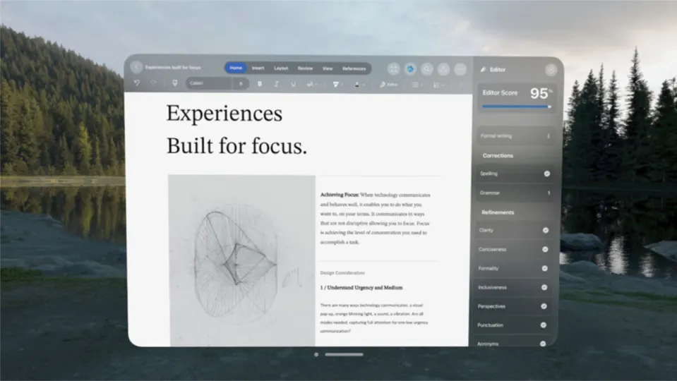 Microsoft muestra Office en el Apple Vision Pro. Spoiler: muy diferente a la versión de las Meta Quest