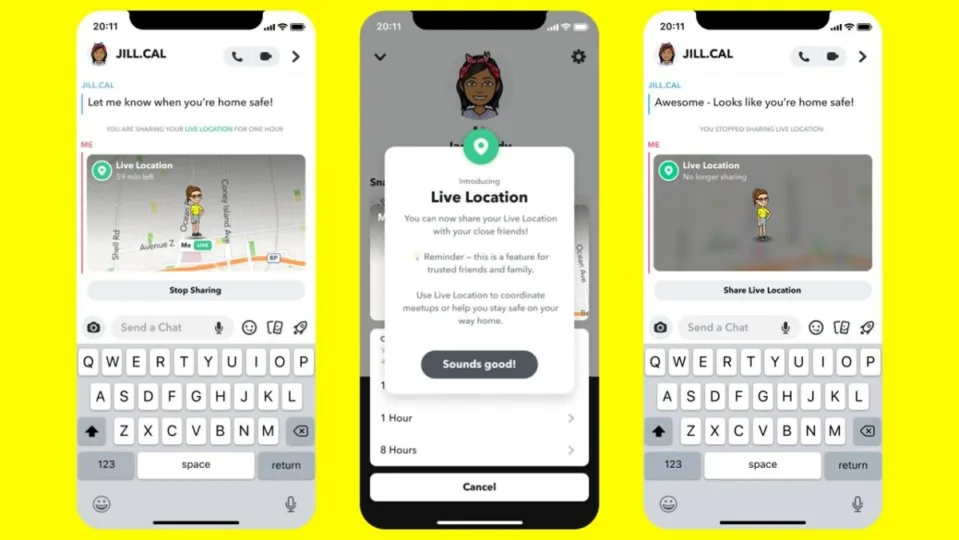 Share your real-time location on Snapchat