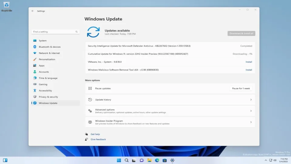 Windows 11 update KB5012427 released by Microsoft