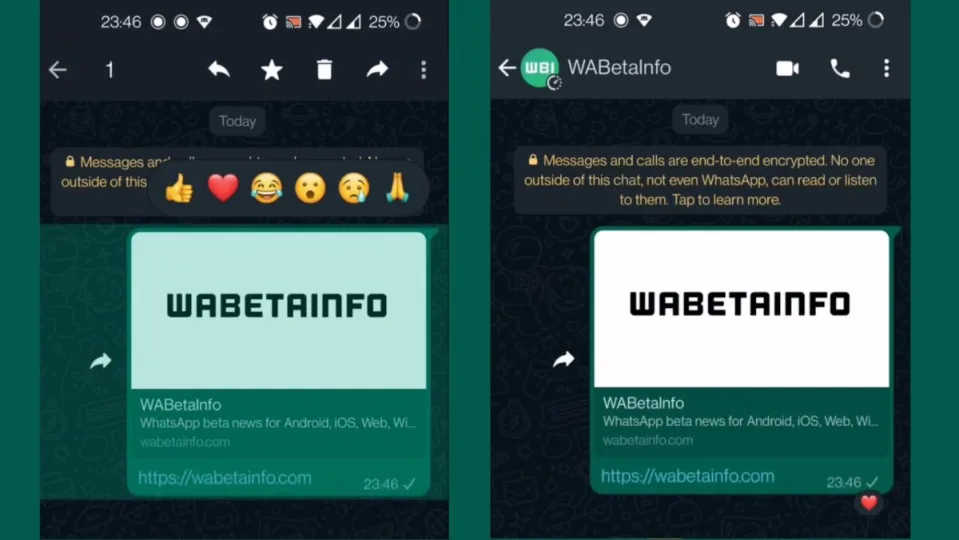 Reacting to messages is now in WhatsApp Beta