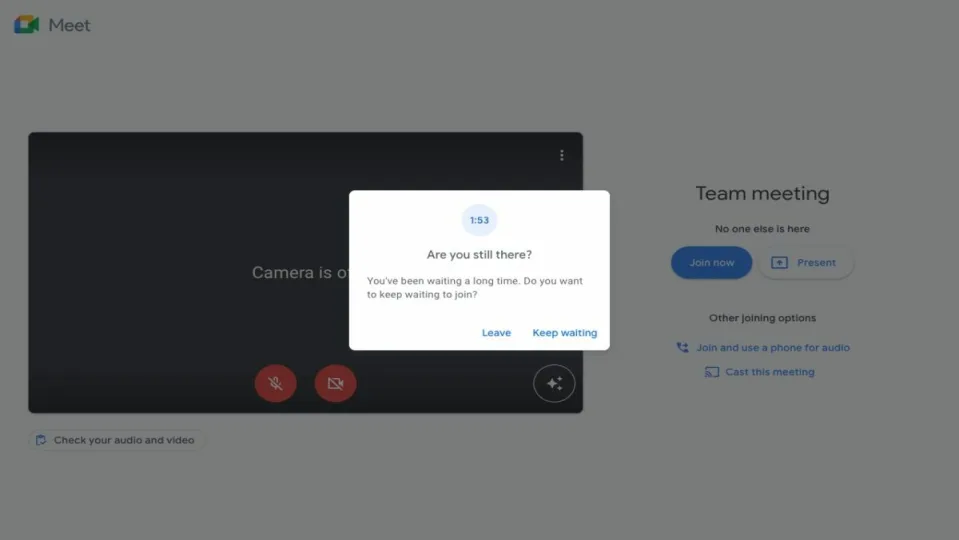Google Meet now auto-kicks you out of meetings when you’re alone