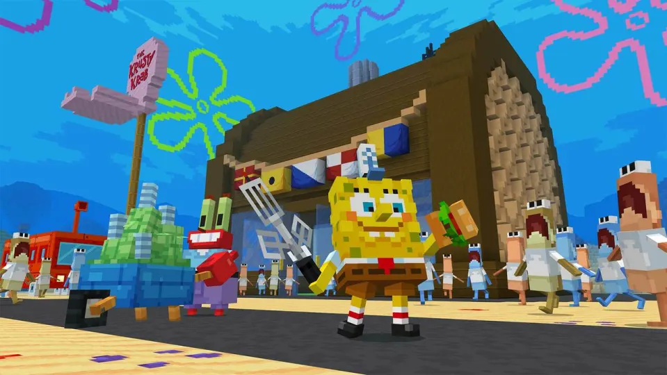 Bikini Bottom surfs into Minecraft with the SpongeBob SquarePants DLC