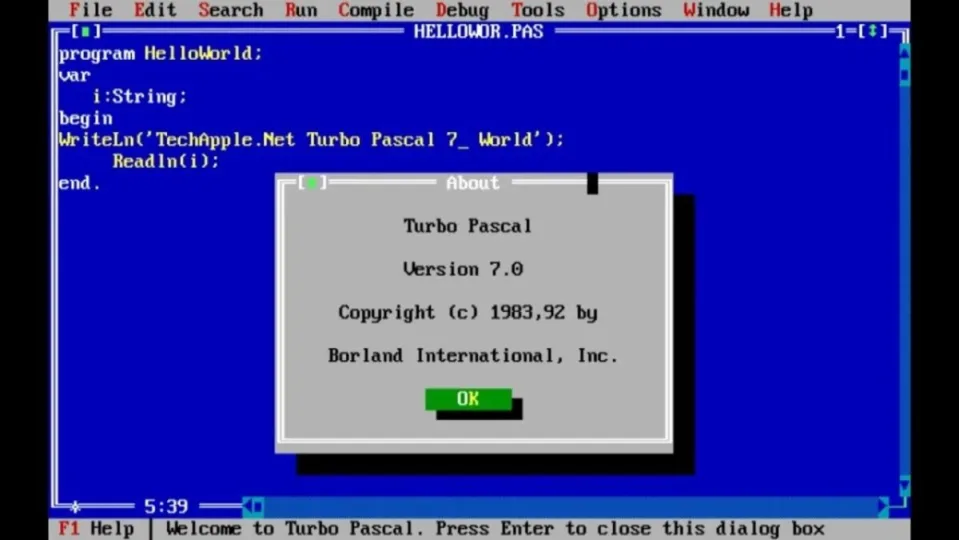 Believe it or not, Turbo Pascal has already turned 40 years old