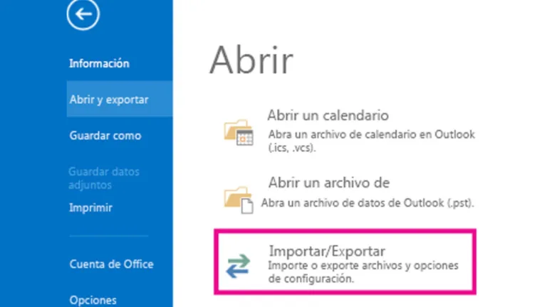 Cómo exportar emails en Microsoft Outlook