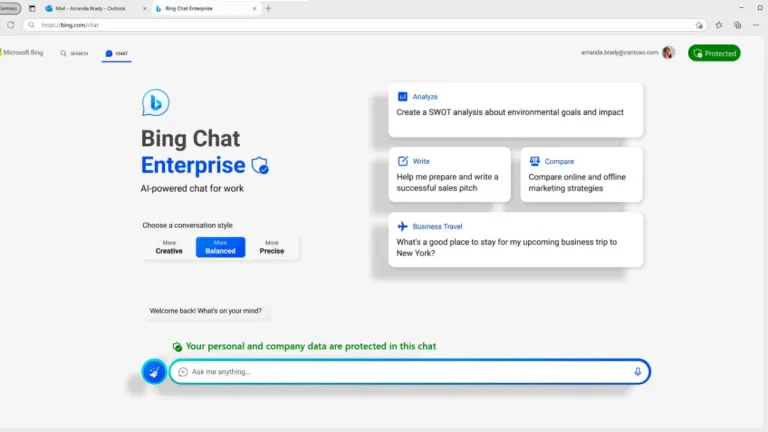 Microsoft mejora las opciones de administrador de Bing Chat Enterprise