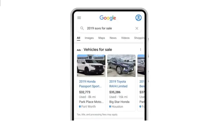 Google Ads is adding a new ‘vehicle ads’ format to show nearby car sales