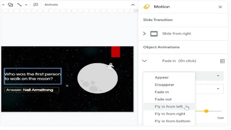 How to make a presentation with effects in Google Slides