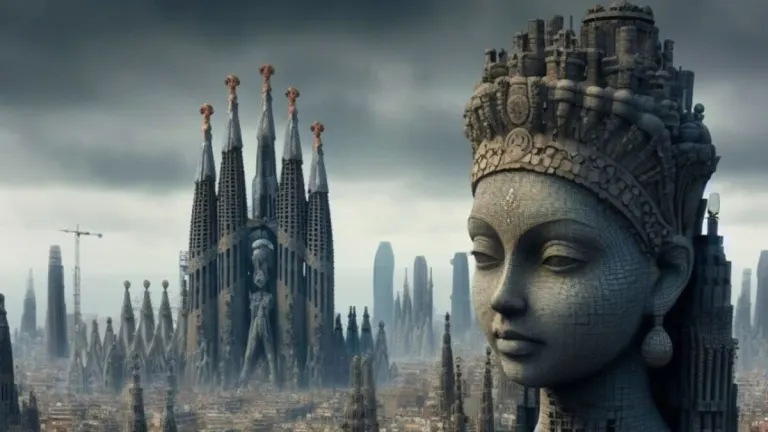 The AI envisions what Barcelona will be like in 2100… and the Sagrada Familia would still be unfinished