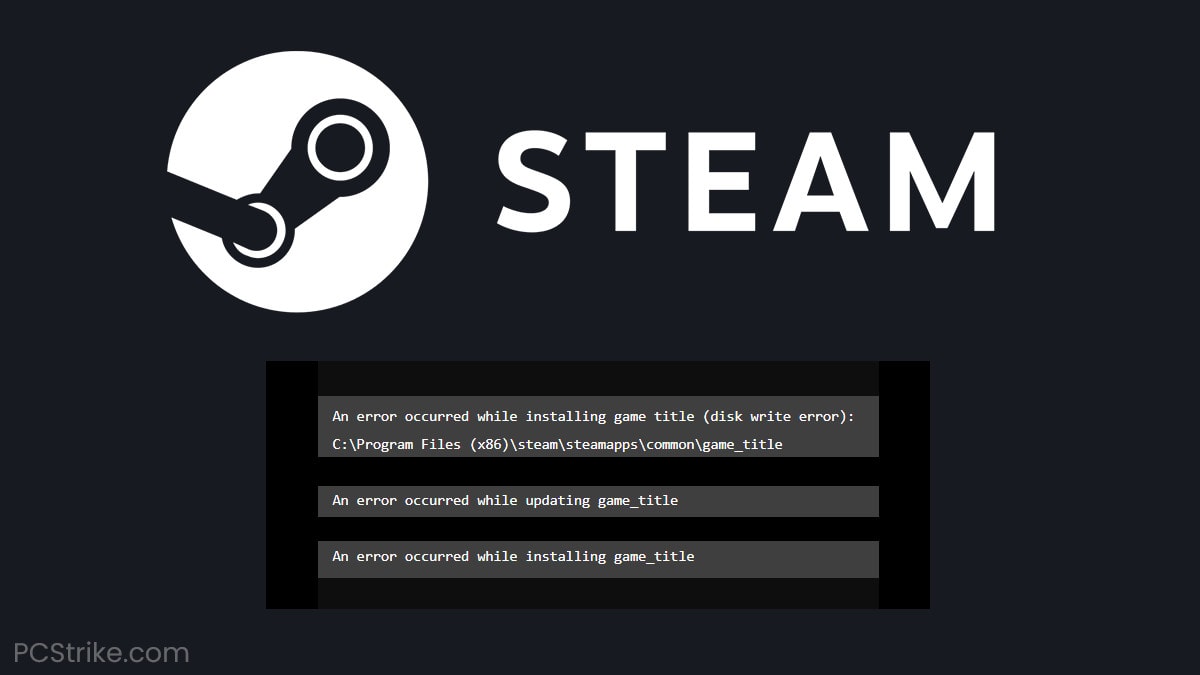 Steam Disk Write Error in…