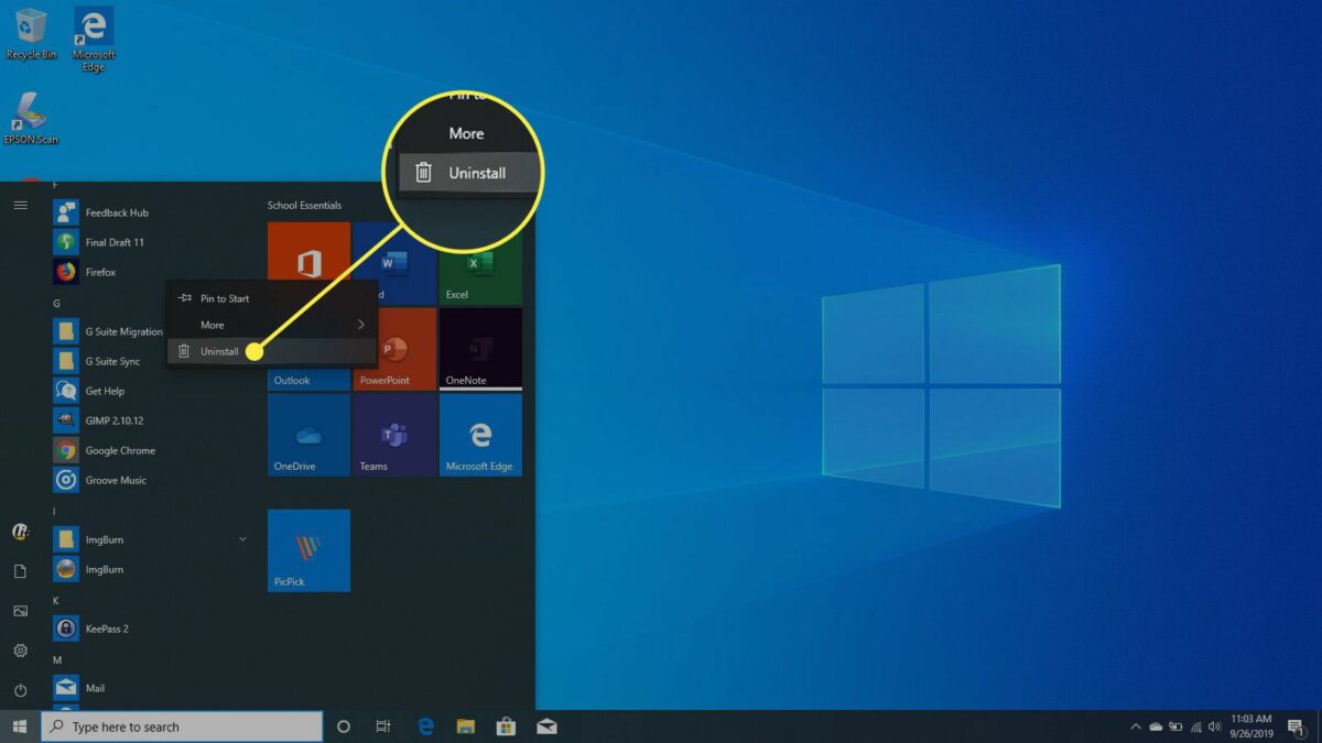 Cómo desinstalar un programa en Windows 10