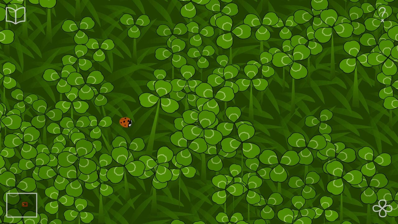Si te gustan los juegos cozy y Buscando a Wally este juego te ofrece buscar tréboles de cuatro pétalos
