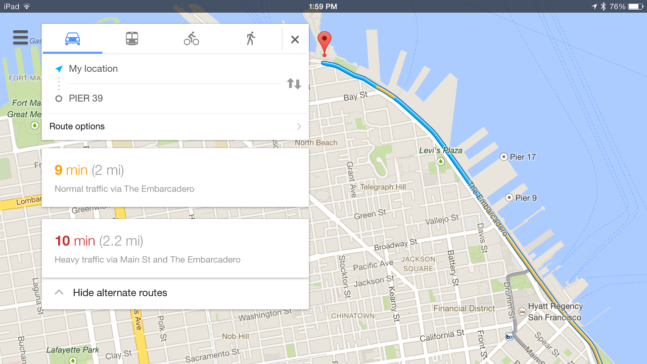 Google Maps for iOS updated with quick access to navigation