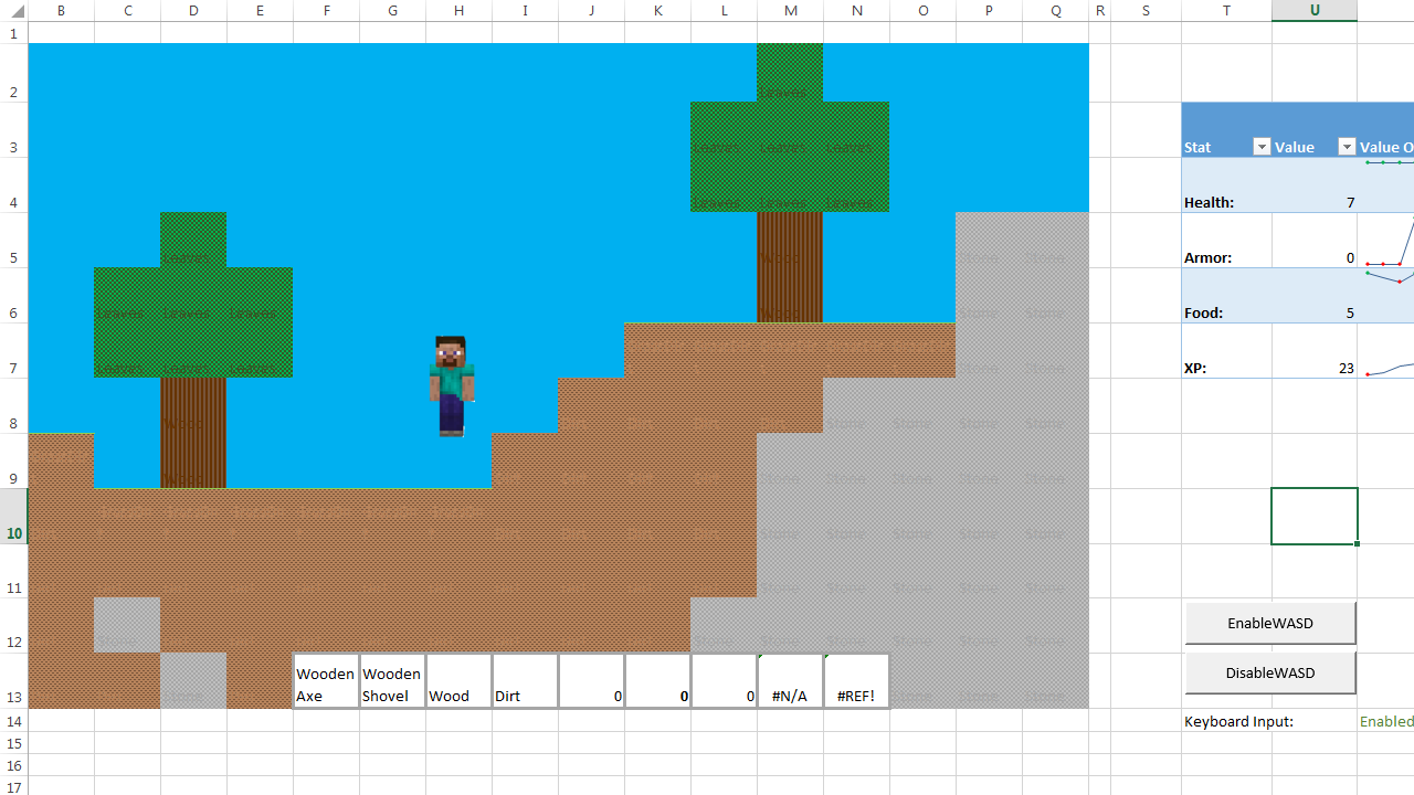 What would Minecraft look like in Microsoft Excel?