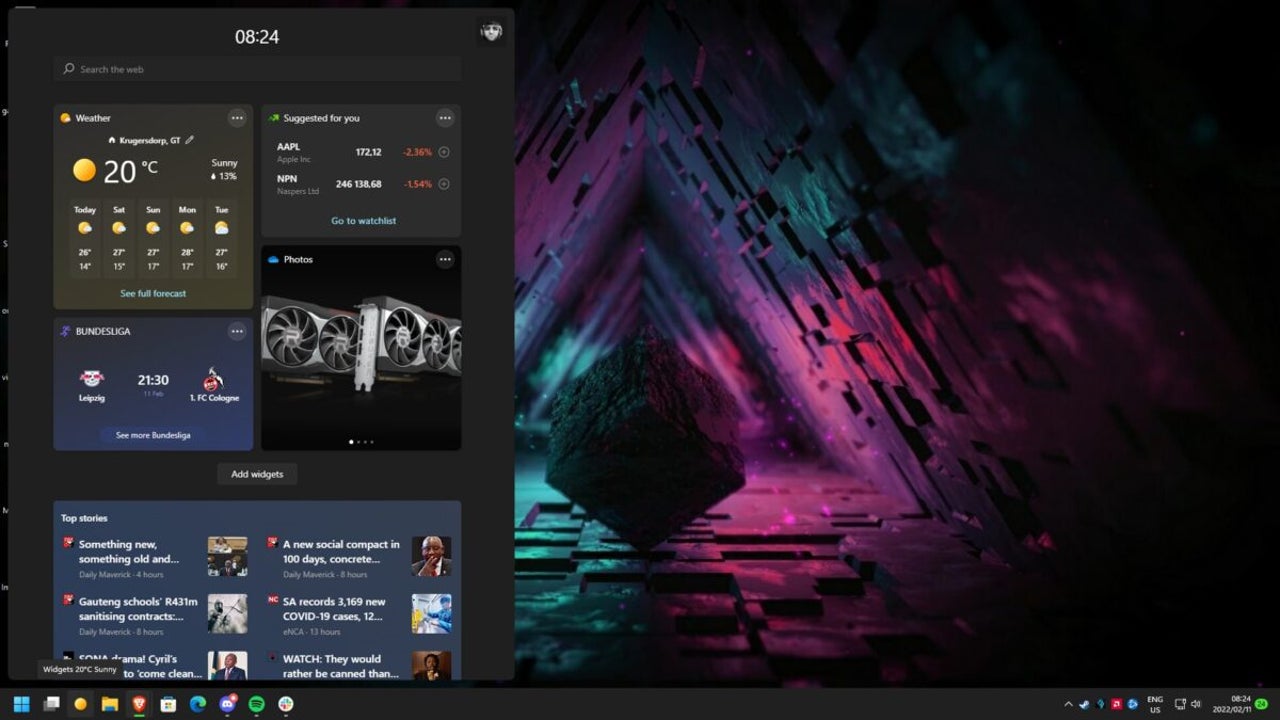Windows 11 Taskbar changes in the KB5010414 update