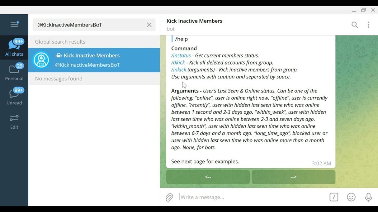 How to kick inactive users out of your Telegram group