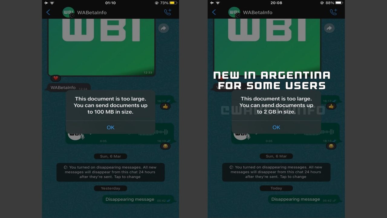 WhatsApp will soon support file sizes of up to 2GB