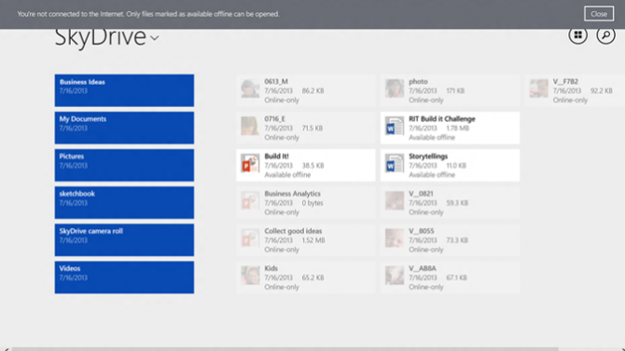 Windows 8.1 ajoute un accès hors-ligne à SkyDrive - Softonic