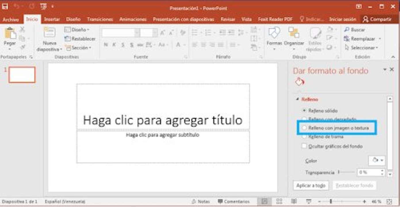 Cómo poner imagen de fondo en Microsoft PowerPoint
