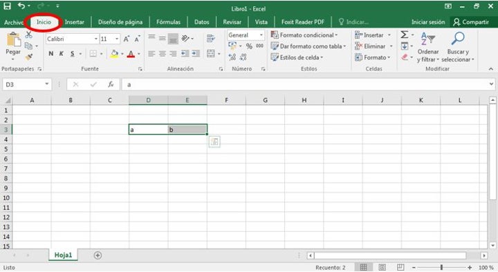 Combinar celdas en Microsoft Excel