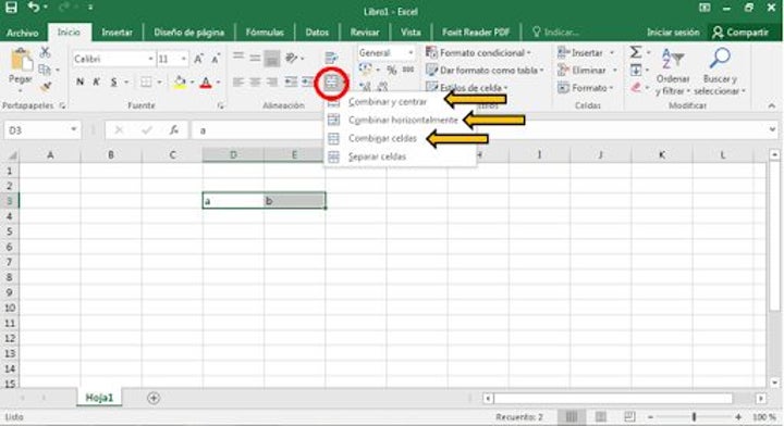 Cómo combinar celdas en Microsoft Excel