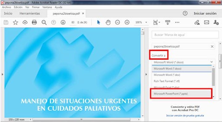 Cómo convertir un archivo pdf a Microsoft PowerPoint