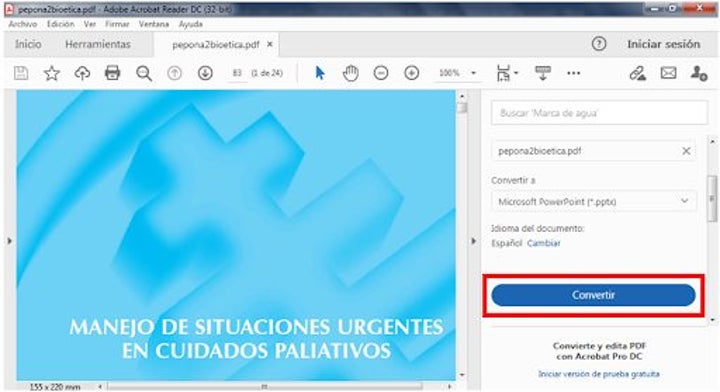 Cómo convertir un archivo pdf a Microsoft PowerPoint