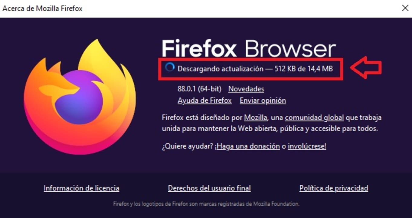 Actualización de Firefox