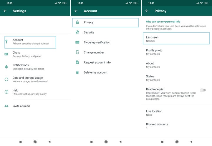 Cómo ocultar la última conexión en el estado de WhatsApp
