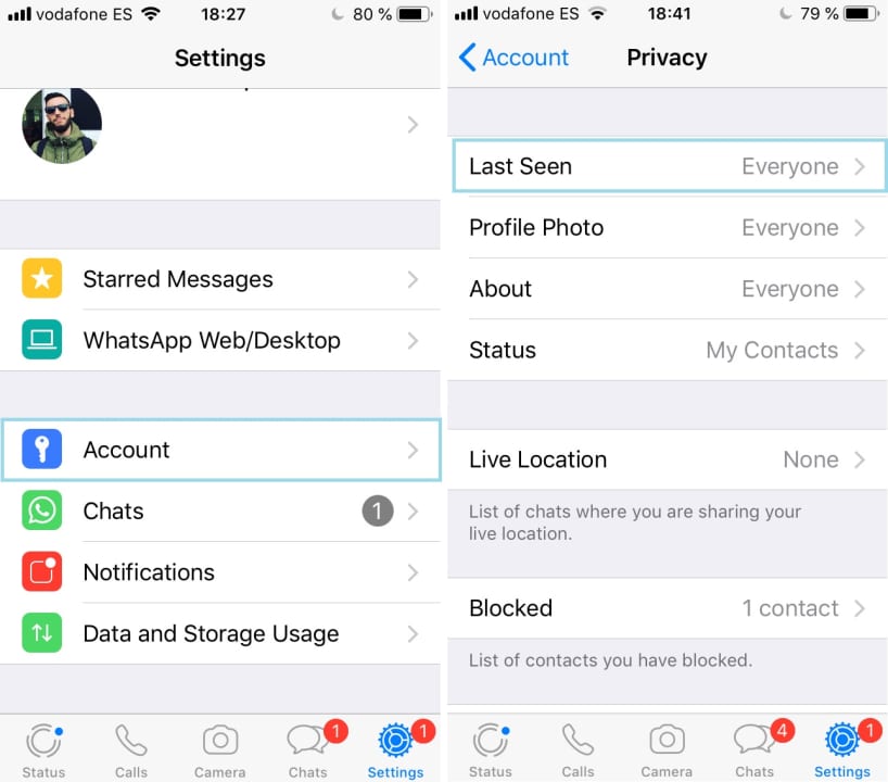 Cómo ocultar la última conexión en el estado de WhatsApp