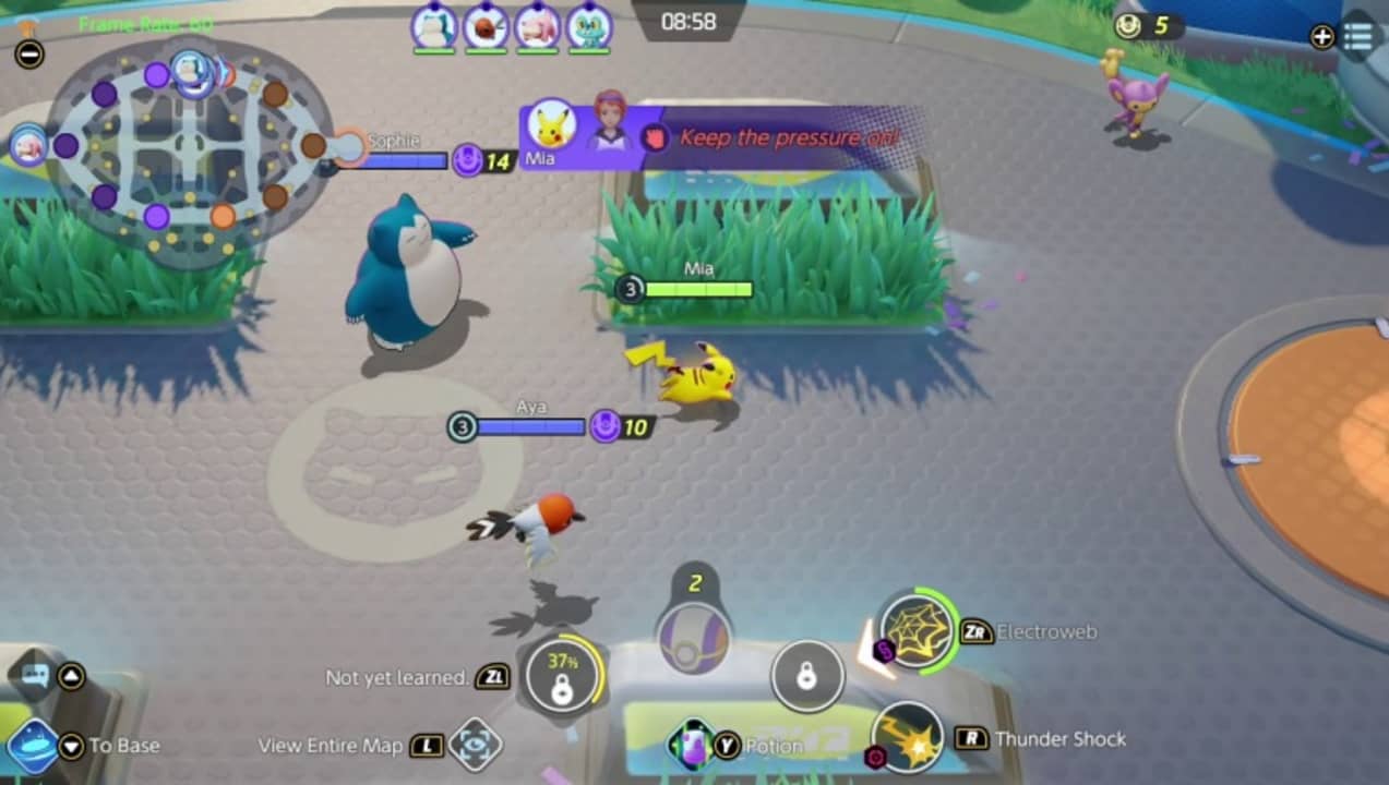 Batalla en Pokémon Unite