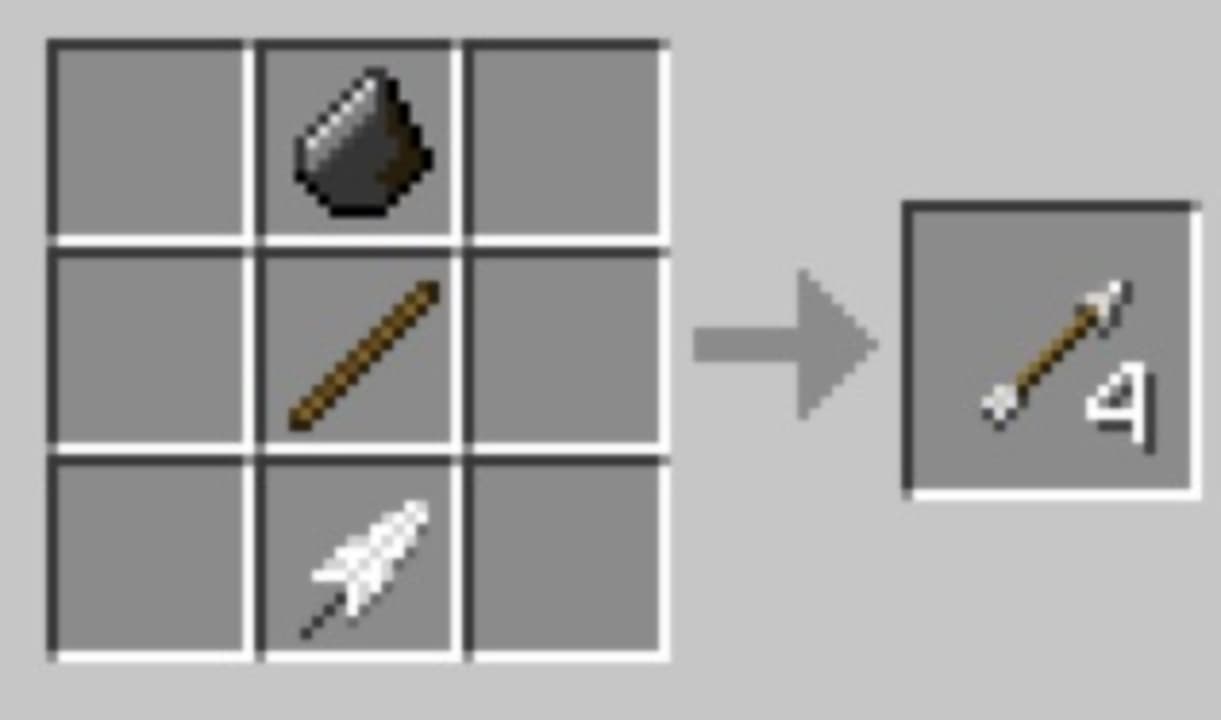 Craftear flechas en Minecraft