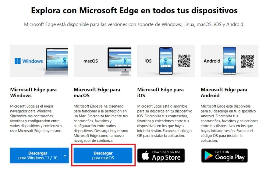 Descargar Microsoft Edge desde Mac