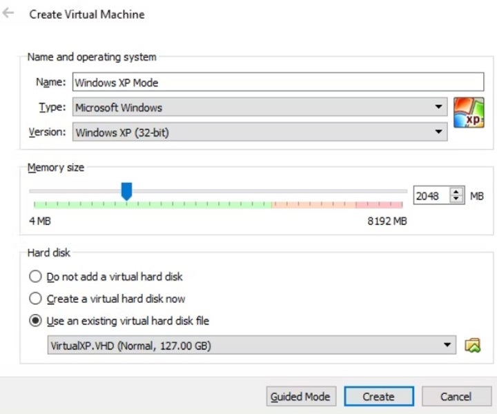 Existing vm