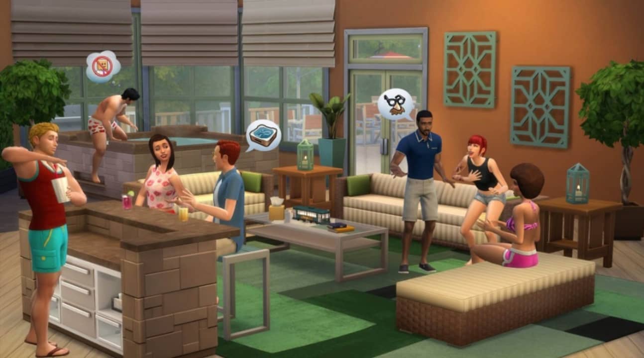 Fiesta tranquila en Los Sims 4