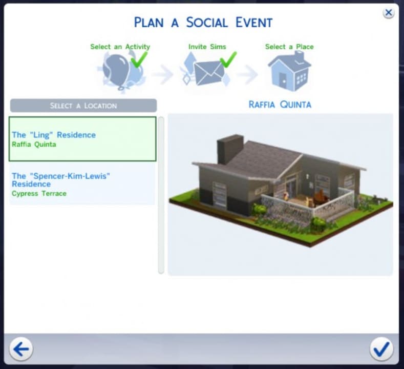 Planear un evento en casa (Sims 4)