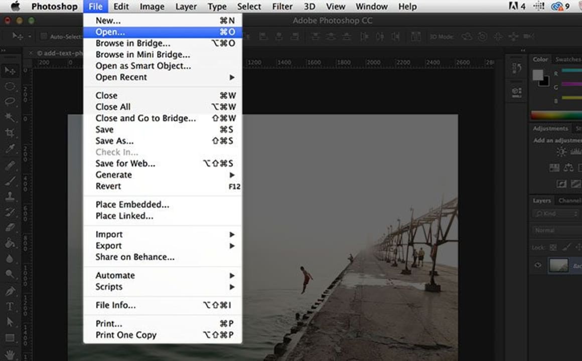 Как добавить фото в Adobe Photoshop