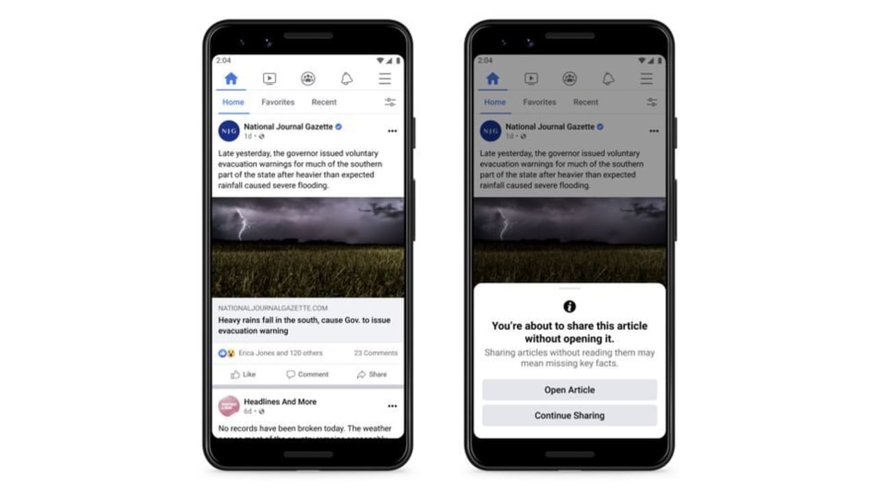 Facebook Will Make You Read A News Article Before Sharing 