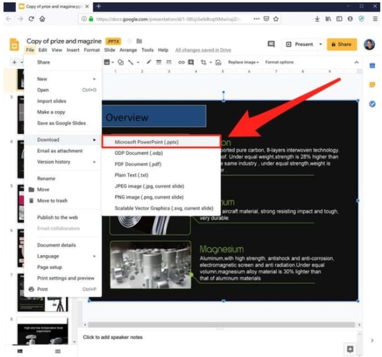 How to Convert Google Slides to Microsoft Powerpoint