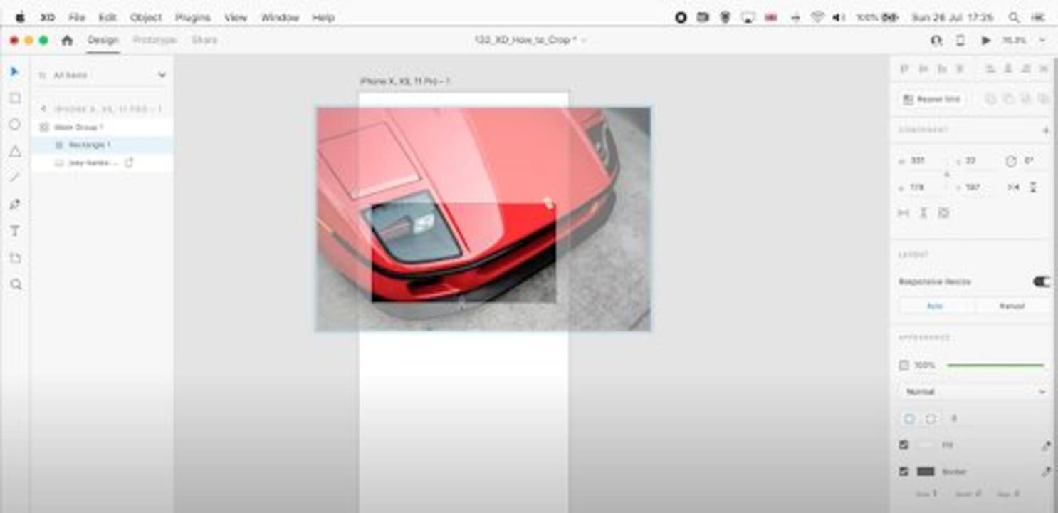 How to crop image in adobe xd