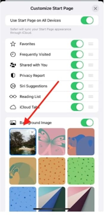 How to set a custom Safari background in iOS 15