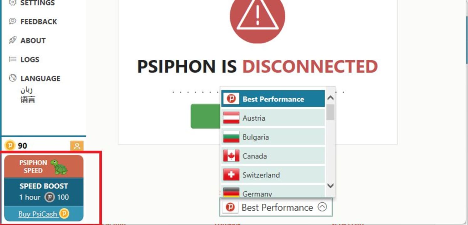 How to stop Psiphon VPN from opening a tab in the browser