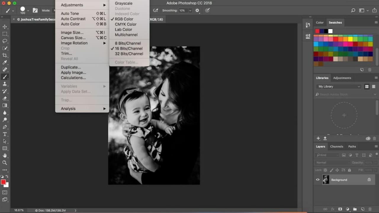 Navigate to Grayscale to convert your image.