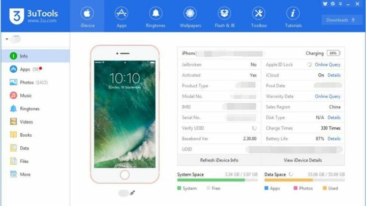 3utools отчет iphone